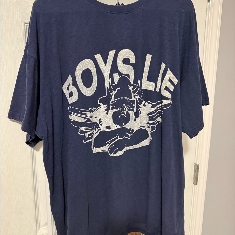 Boys Lie Navy Blue Graphic Tee